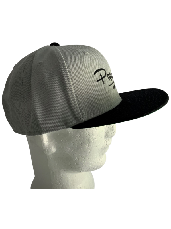 Frack Snapback Cap - Grey/Black, Black Embroidery - Image 3