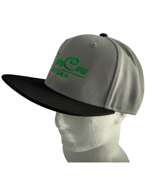 Frack Snapback Cap - Grey/Black, Green Embroidery - Image 2