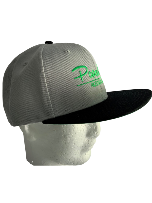 Frack Snapback Cap - Grey/Black, Green Embroidery - Image 4