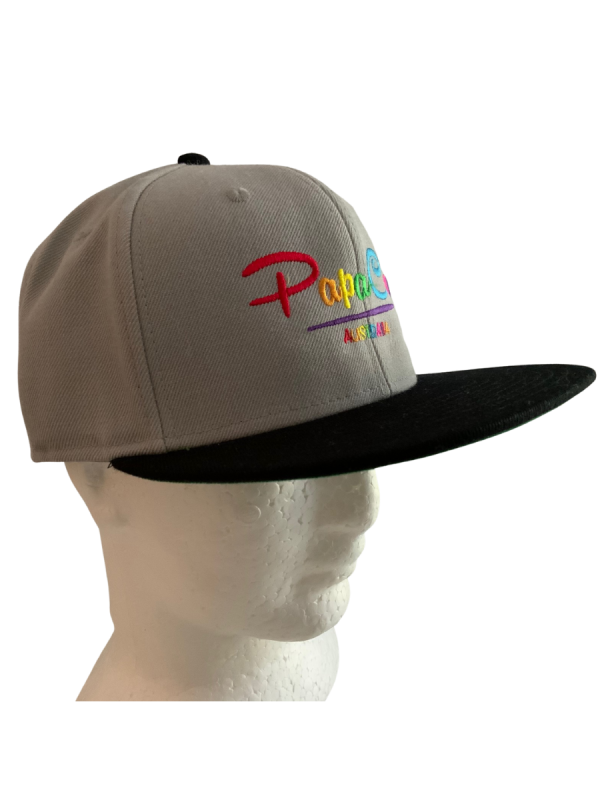 Frack Snapback Cap - Grey/Black, Rainbow Embroidery - Image 2