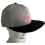 Frack Snapback Cap - Grey/Black, Pink Embroidery