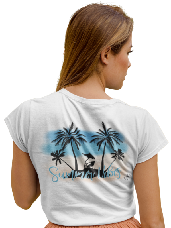 Women's Graphic T-Shirt - SUMMER VIBES (back print)