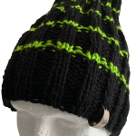 Green Striped Black Rib Beanie - Image 2