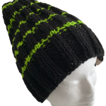 Green Striped Black Rib Beanie - Image 3