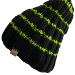 Green Striped Black Rib Beanie - Image 4