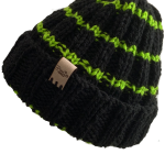 Green Striped Black Rib Beanie - Image 5