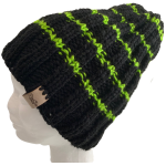 Green Striped Black Rib Beanie - Image 6