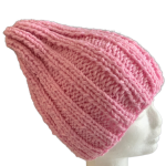 Coral Pink Rib Beanie - Image 2