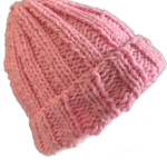 Coral Pink Rib Beanie - Image 3