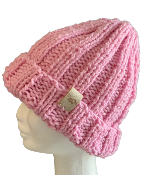 Coral Pink Rib Beanie