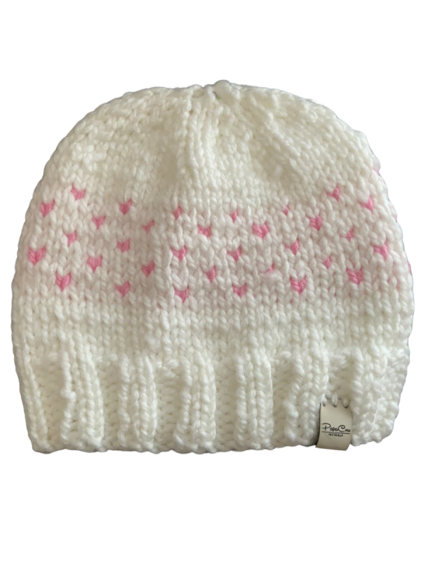 White Lovin' Hearts Beanie - Image 3