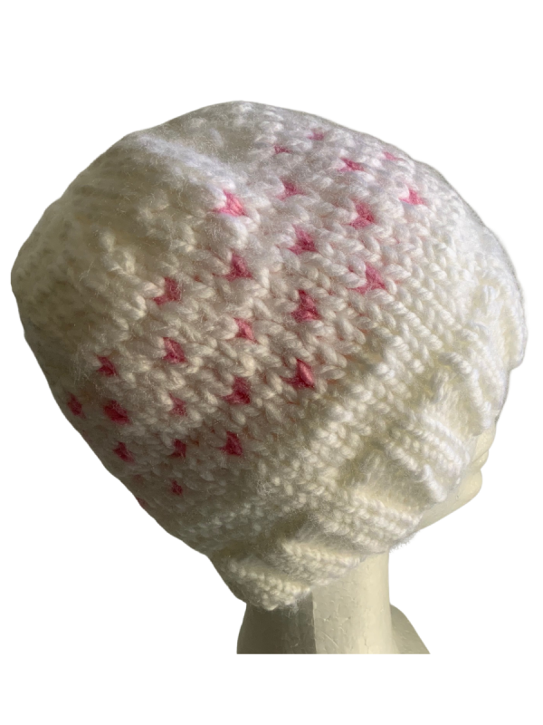 White Lovin' Hearts Beanie - Image 4