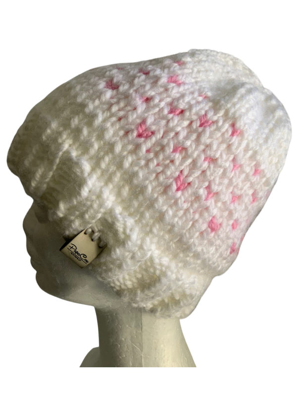 White Lovin' Hearts Beanie