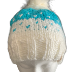 White/Aqua Lovin' Hearts Beanie - Image 3