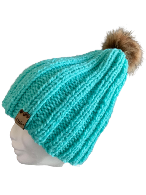 Turquoise Rib Beanie - Image 3