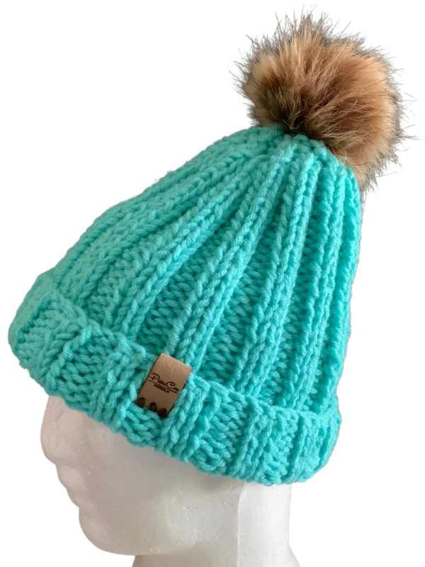 Turquoise Rib Beanie - Image 5