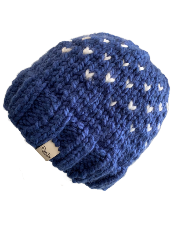 Blue Berry Lovin' Hearts Beanie