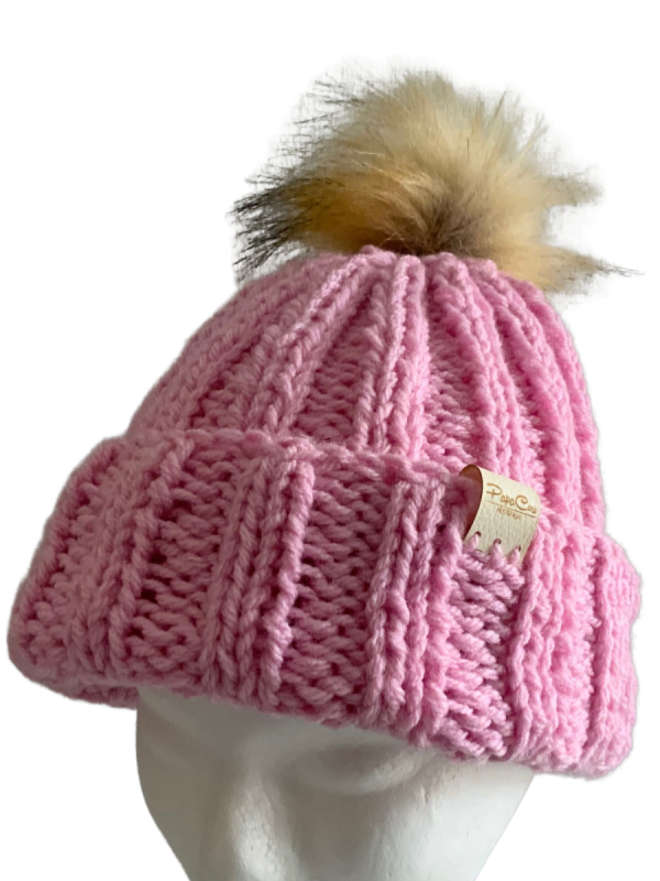 Blush Pink Rib Beanie - Image 3
