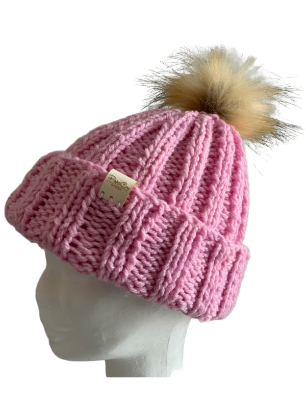 Blush Pink Rib Beanie - Image 4