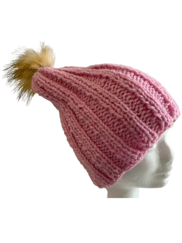 Blush Pink Rib Beanie - Image 5