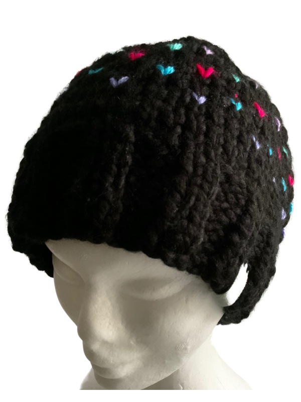 Black Lovin' Hearts Beanie - Image 2
