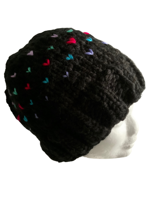 Black Lovin' Hearts Beanie - Image 3