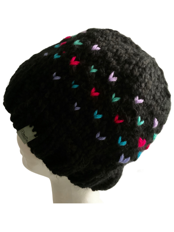 Black Lovin' Hearts Beanie - Image 5