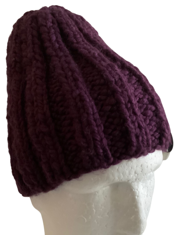 Plum Rib Beanie - Image 5