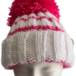 Snow White & Hot Pink Rib Beanie