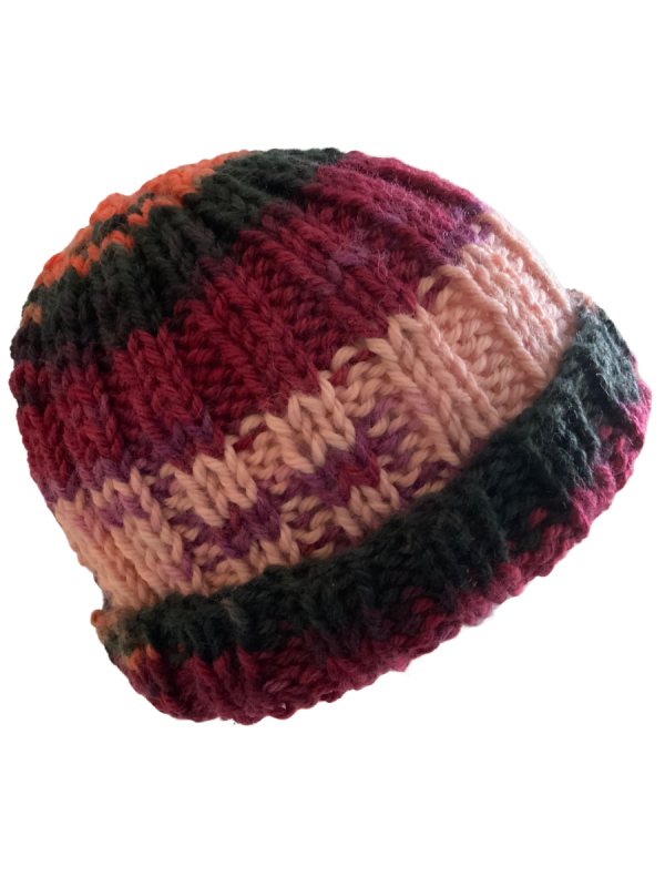Opulent Wine Ribbed Beanie - Image 2