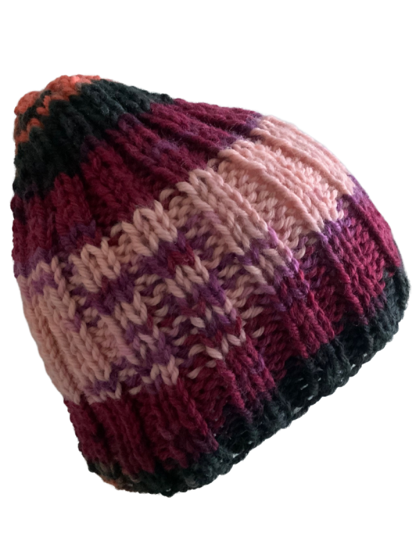 Opulent Wine Ribbed Beanie - Image 4