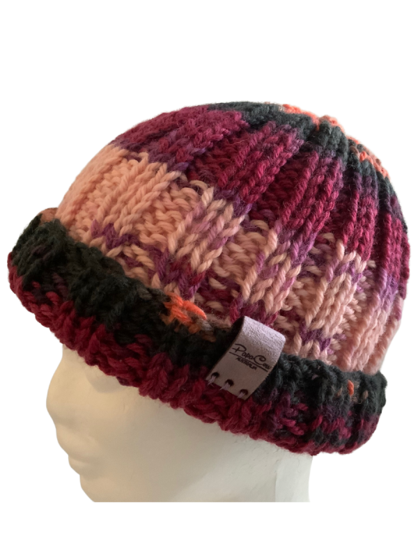 Opulent Wine Ribbed Beanie - Image 6
