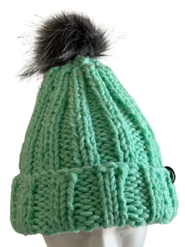 Seafoam Green Rib Beanie - Image 3