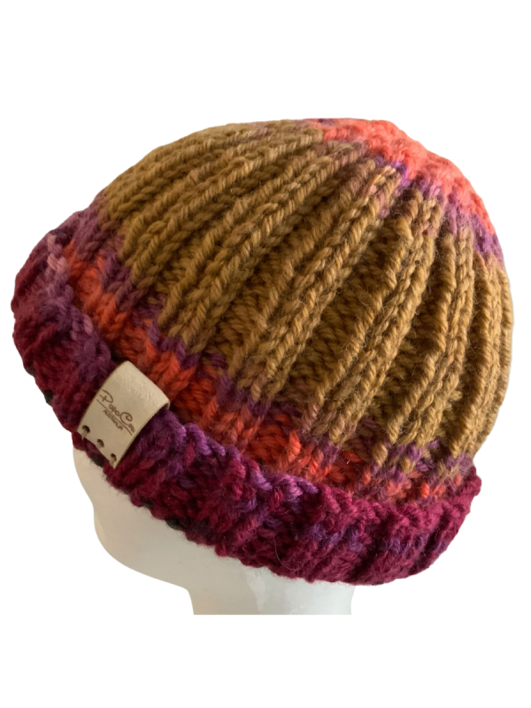 Autumn Leaves Ribbed Beanie