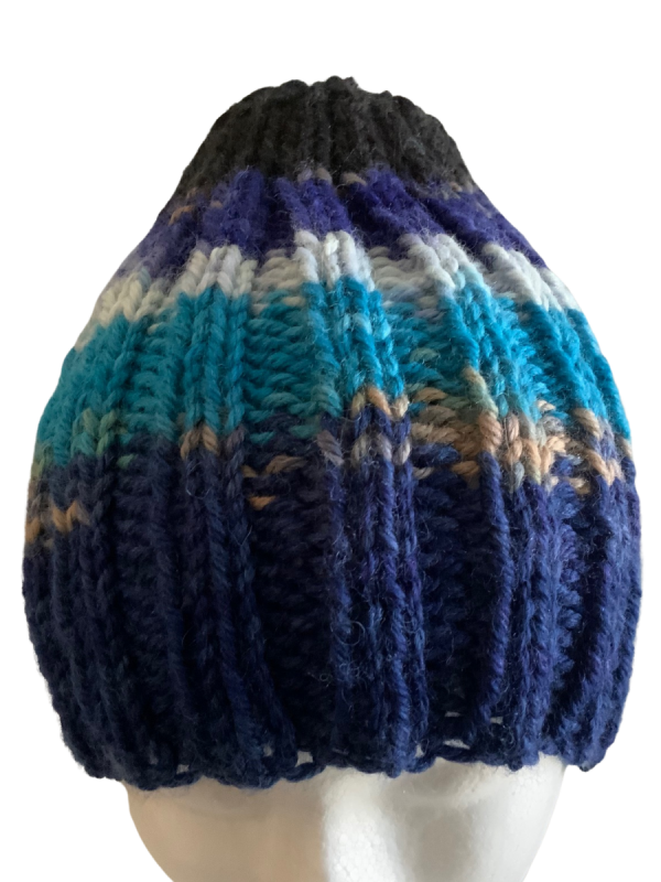 Deep Waters Ribbed Beanie - Image 2