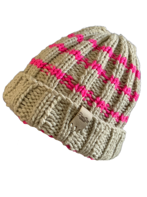 Rose Beige Rib Beanie - Image 2