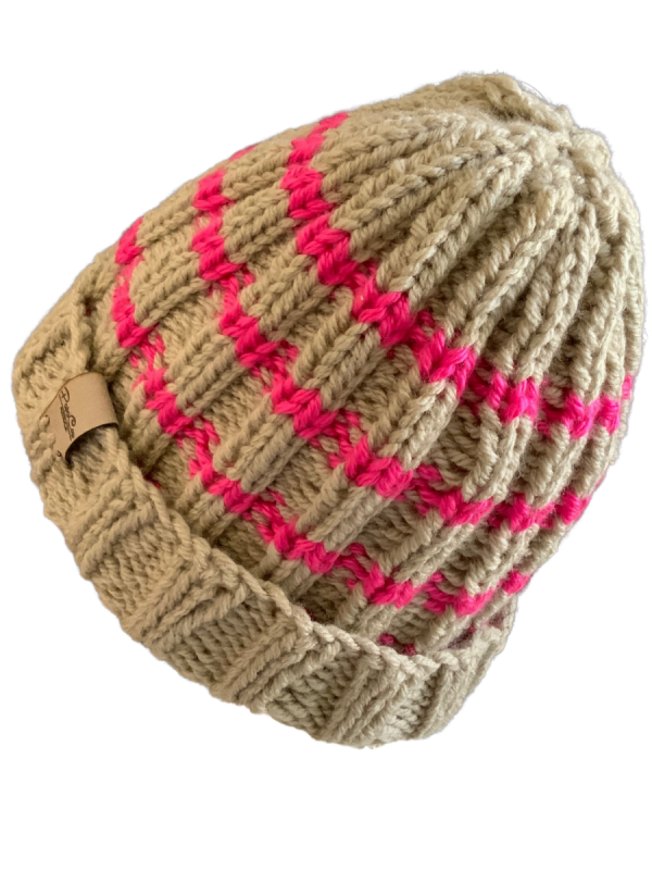 Rose Beige Rib Beanie - Image 3