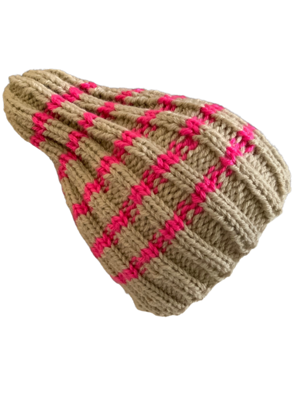 Rose Beige Rib Beanie