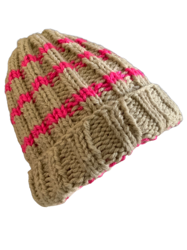 Rose Beige Rib Beanie - Image 6