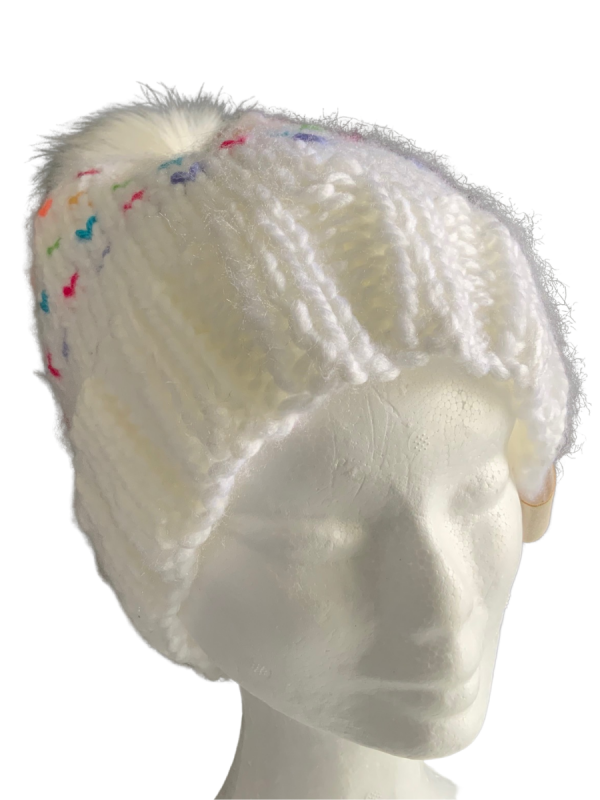 Rainbow Snow Lovin' Hearts Beanie - Image 3