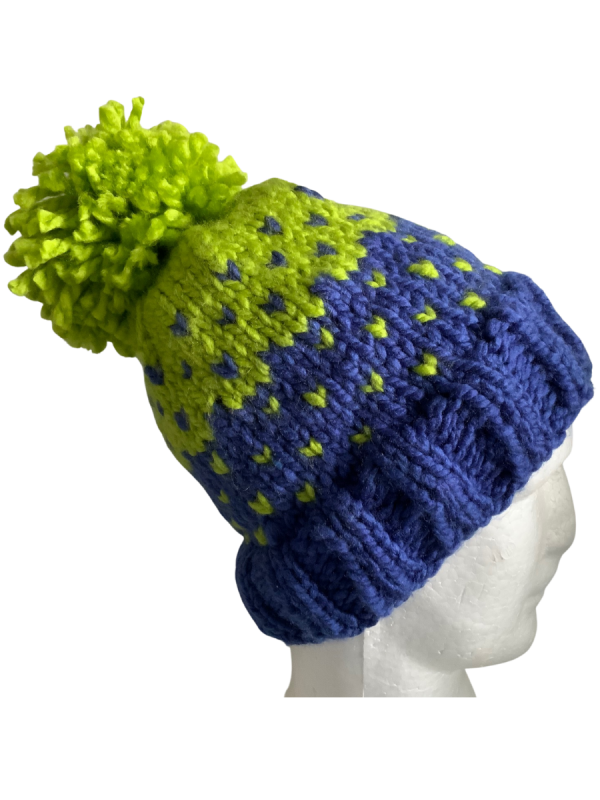 Cornflower & Lime Lovin' Hearts Beanie - Image 2