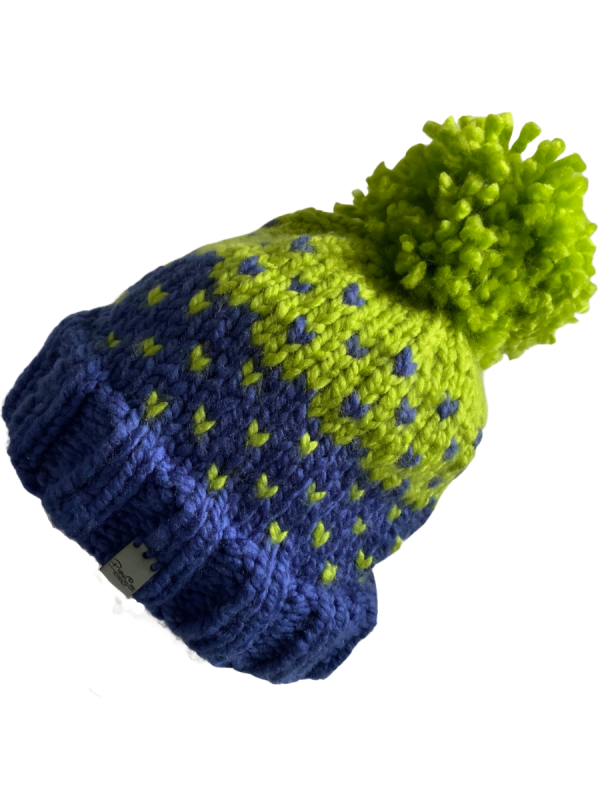 Cornflower & Lime Lovin' Hearts Beanie - Image 3