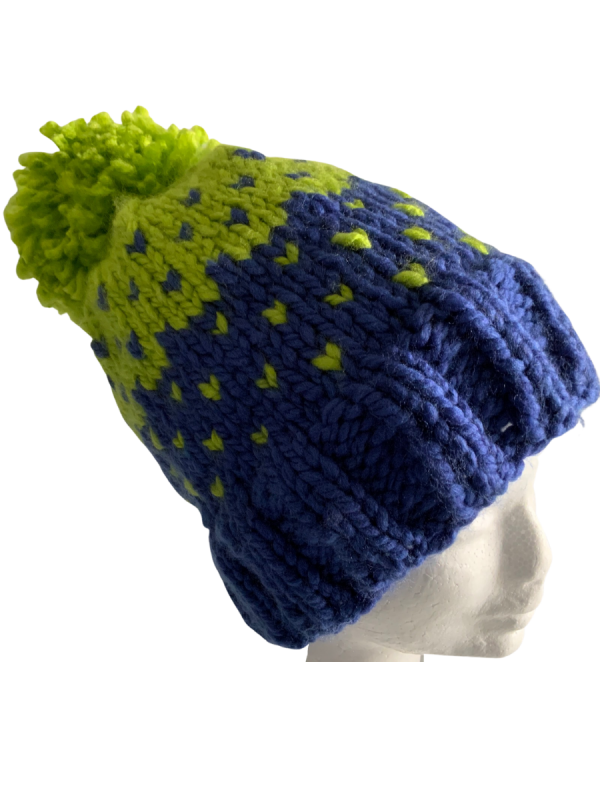 Cornflower & Lime Lovin' Hearts Beanie - Image 5