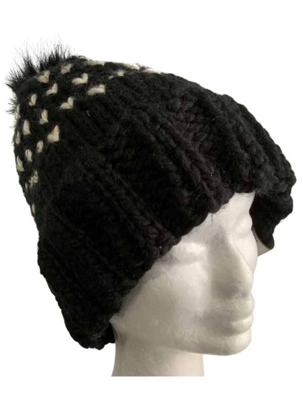 Coal Black Lovin' Hearts Beanie - Image 4