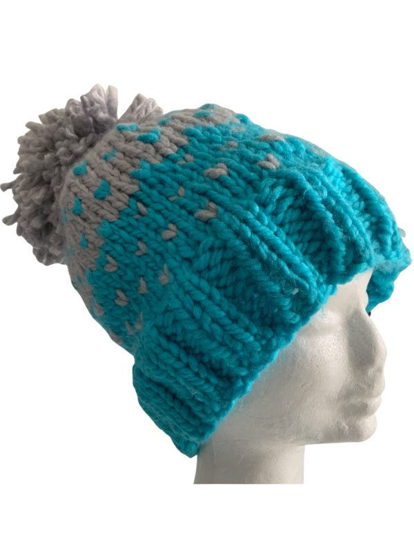 Silver & Turquoise Lovin' Hearts Beanie