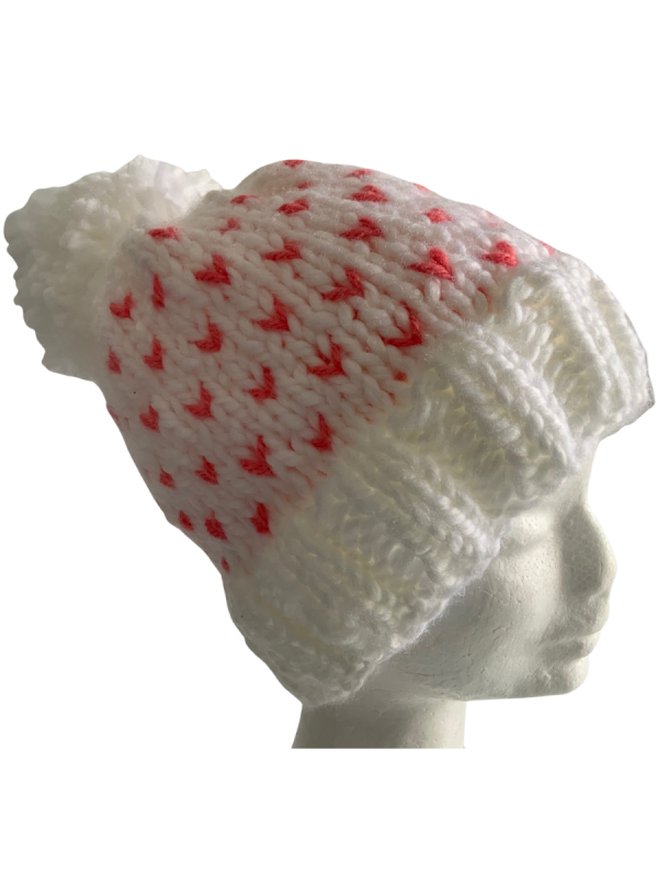 Wild Peaches on Snow Lovin' Hearts Beanie