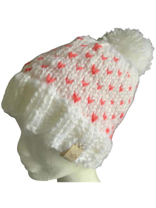 Wild Peaches on Snow Lovin' Hearts Beanie - Image 2