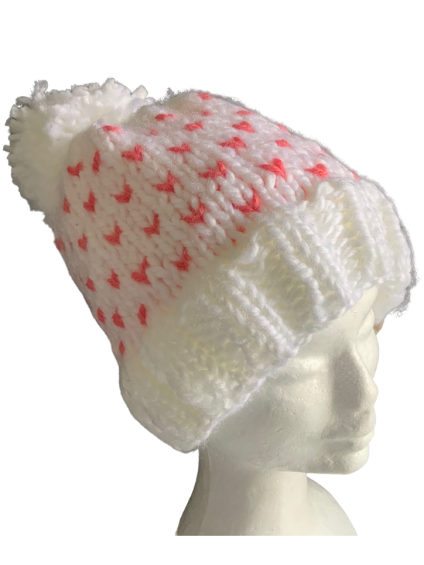 Wild Peaches on Snow Lovin' Hearts Beanie - Image 3