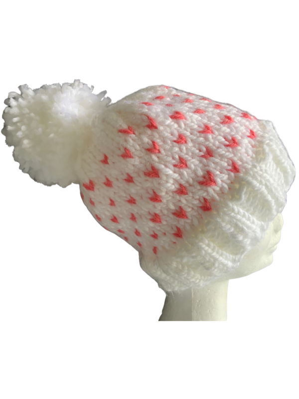 Wild Peaches on Snow Lovin' Hearts Beanie - Image 4