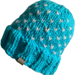 Turquoise & Grey Lovin' Hearts Beanie - Image 2